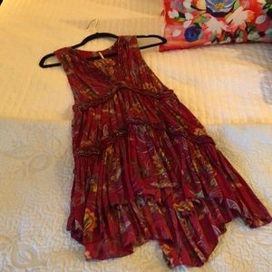Free People Printed Summer Top sz S
